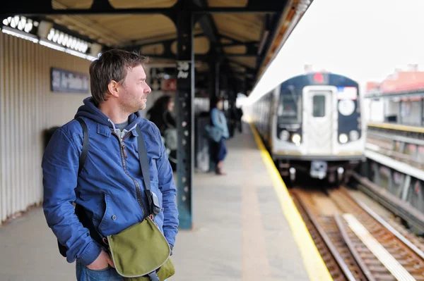 Passenger in NYC subway — Stock Photo, Image