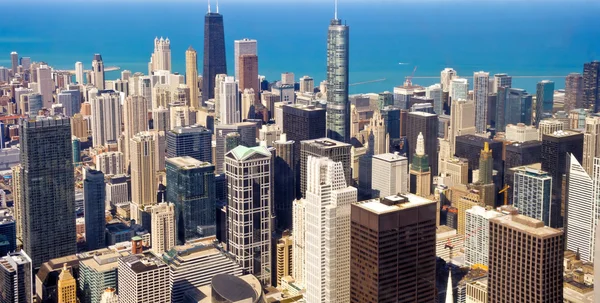 Letecký pohled na chicago downtown — Stock fotografie