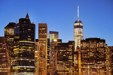 New York şehri Manhattan şehir merkezi Geceleri gökyüzü
