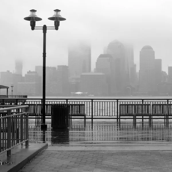 New York City skyline on a rainy day