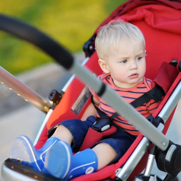Yürümeye başlayan çocuk arabasındaki bebek — Stok fotoğraf
