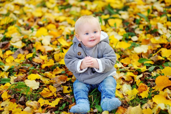 Bambino piccolo in autunno — Foto Stock