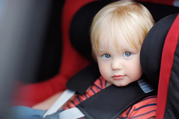 Toddler boy in car seat — Stock Photo, Image