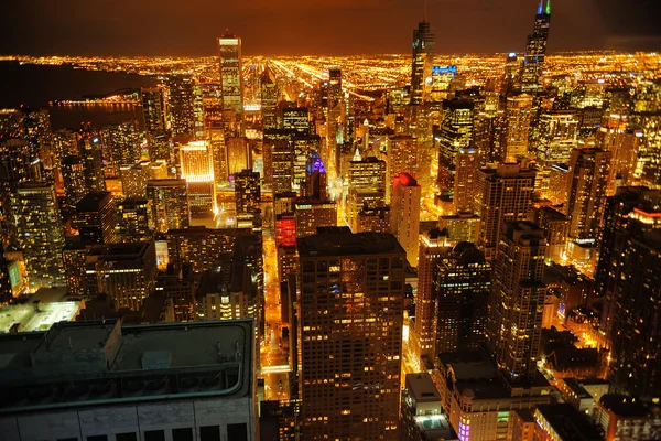 Chicago Downtown à noite — Fotografia de Stock