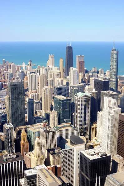 市中心的芝加哥鸟瞰图 — 图库照片