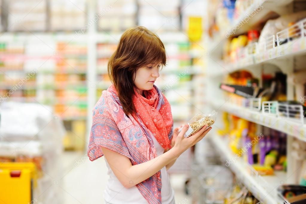 Customer at groceries store