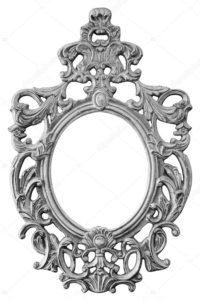 silver ornate oval frame