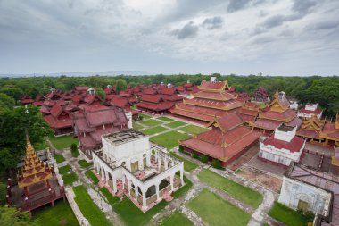 Mandalay Sarayı üzerinde havadan görünümü