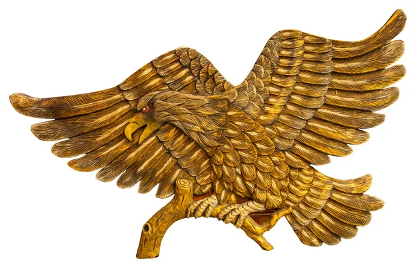 Thai-Stil goldene Vogelschnitzerei isoliert — Stockfoto