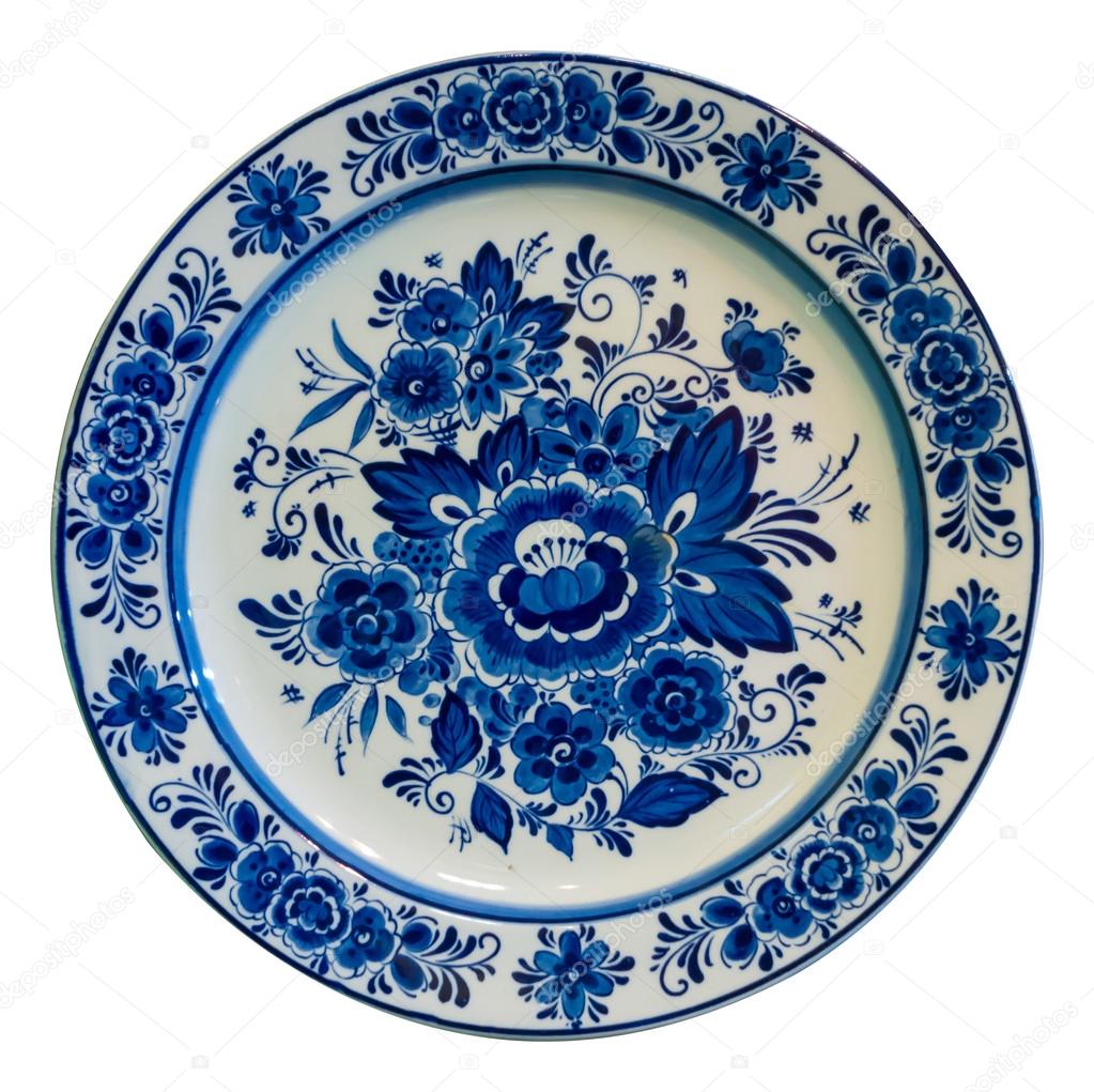 Painted plate isolated on white