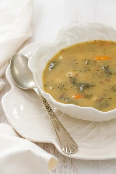 Gemüsesuppe in weißer Schüssel — Stockfoto