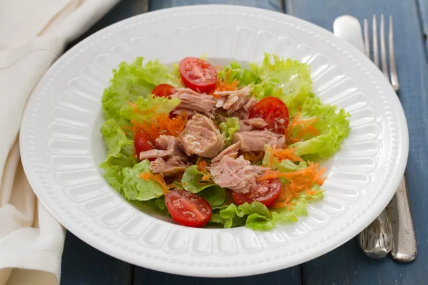 Tonijnsalade op wit bord — Stockfoto