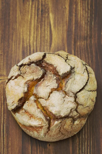 Corn bread on brown wooden background — Stock Photo, Image