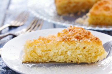 Hindistan cevizi tarte çanak üzerinde