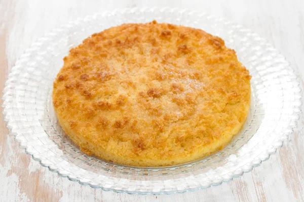 Crostata di cocco su piatto — Foto Stock