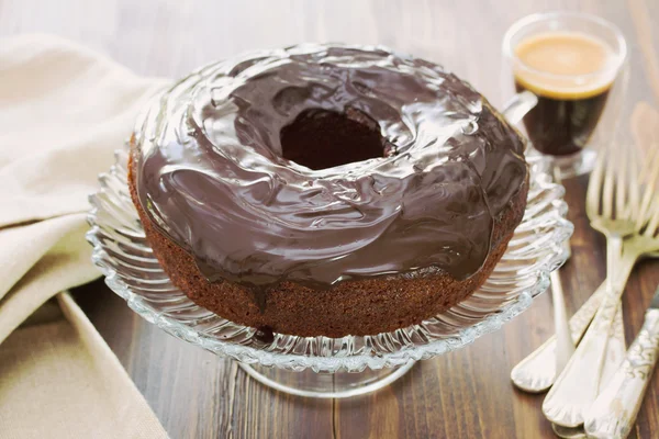 Κέικ σοκολάτας στο πιάτο — Φωτογραφία Αρχείου