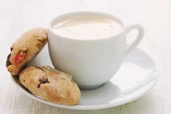 Tasse Kaffee mit Keksen — Stockfoto