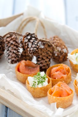 meze somon taze peynir ile