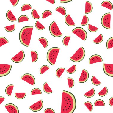 vektörsüz çizgi film desenli karpuz