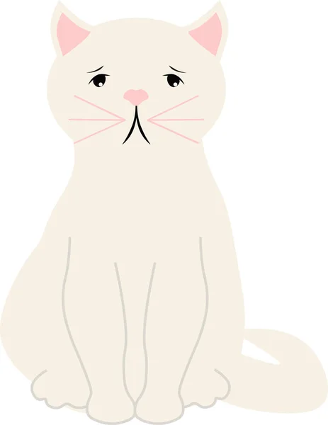 矢量卡通画浅褐色的猫 大眼睛 白色背景 — 图库矢量图片