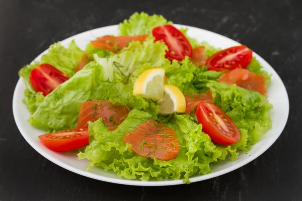 Salad with smoked fish — Stock Photo, Image