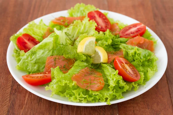 Salad with smoked fish — Stock Photo, Image