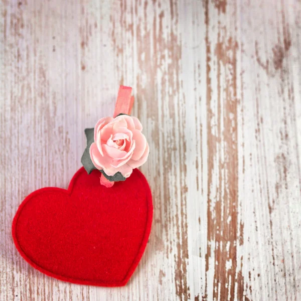 Heart with rose — Stock Photo, Image