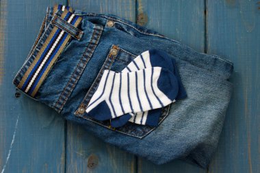 Baby jeans and socks