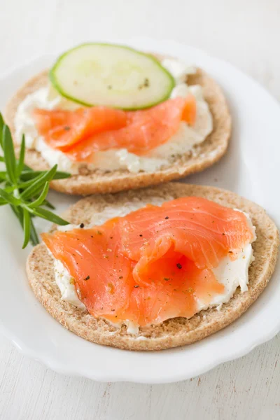 Sandwich with cream cheese — Stock Photo, Image