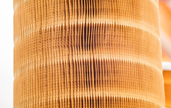 бумажный промышленный воздушный фильтр в виде цилиндра; закрыть 