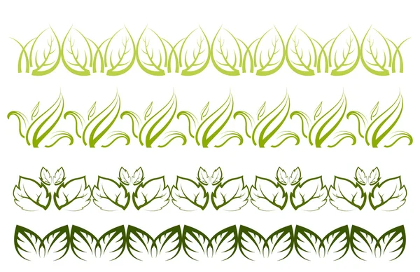 Frontières végétales vectorielles — Image vectorielle