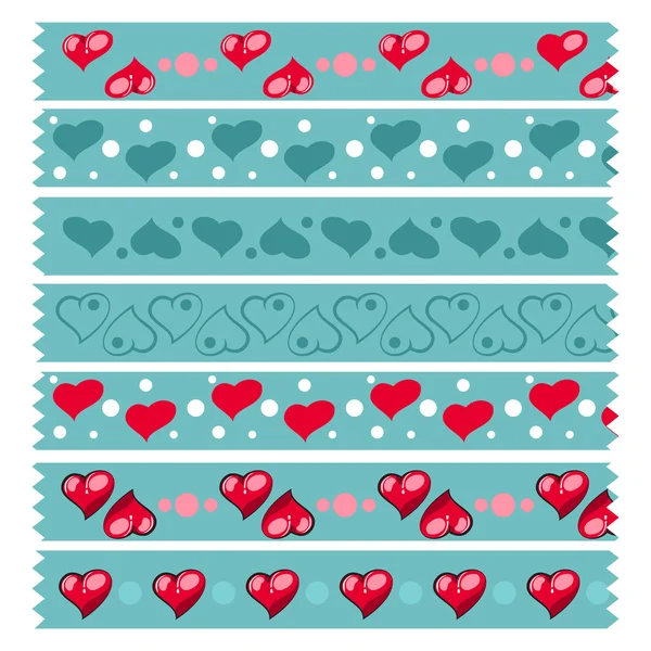 Heart Tape Pattern — Stock Vector