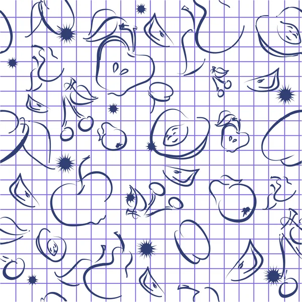 Doodle frukt bakgrund — Stock vektor