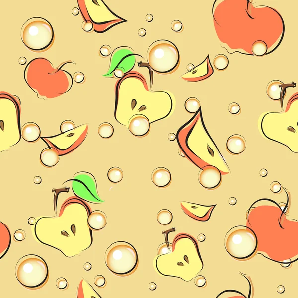 Apfel nahtloser Hintergrund — Stockvektor