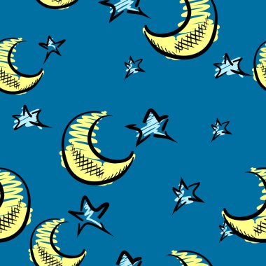 ay ve yıldızlar arka plan