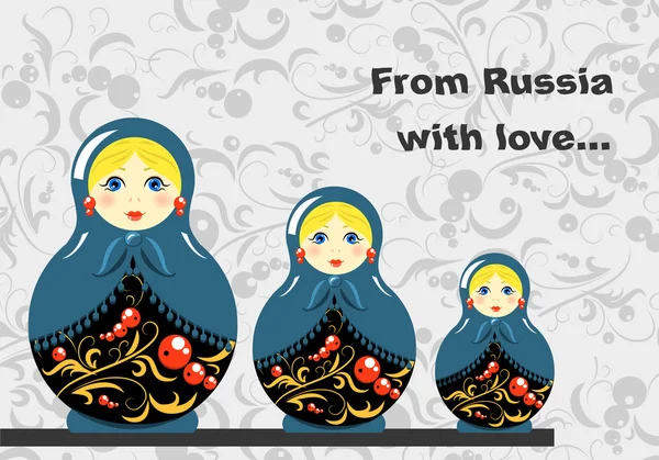 Banner de bonecas russo — Vetor de Stock