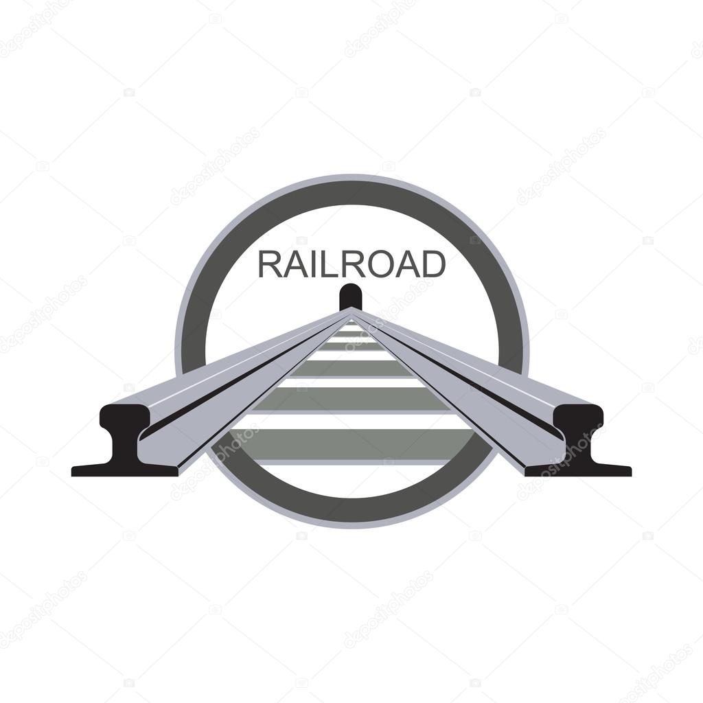 Vector illustration of railway in the circle