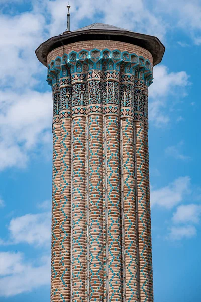 Minarete Cifte Minareli Medrese Erzurum Turquia — Fotografia de Stock