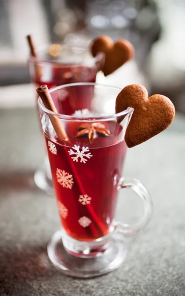 Glühwein in glazen — Stockfoto