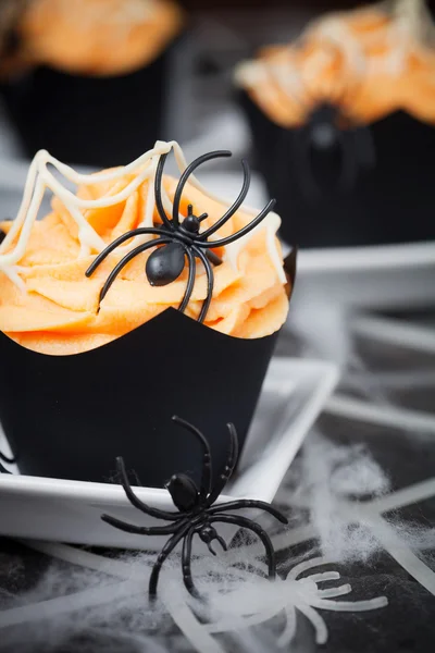 Spider cupcake for Halloween Stock Picture