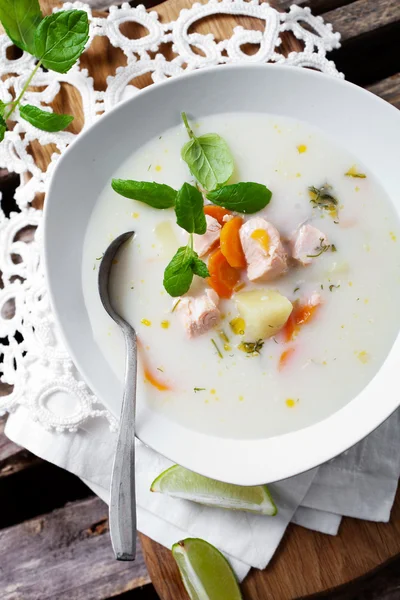 Finnish salmon soup — Stock Image Finnish salmon soup Stock Photo