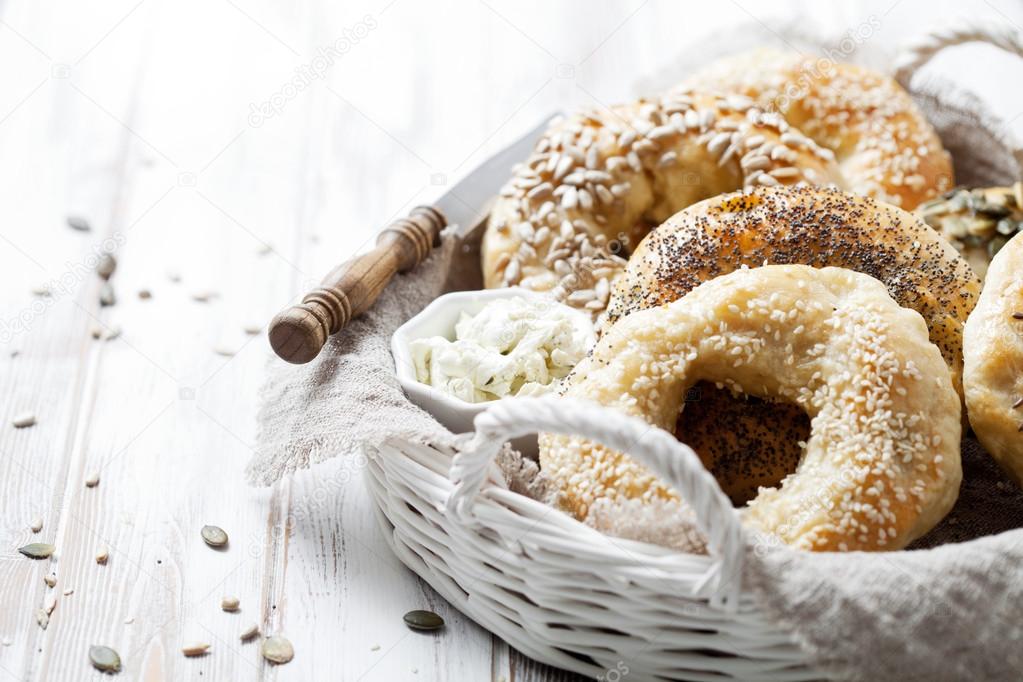 Bagels with sesame