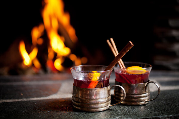 Wine with cinnamon sticks