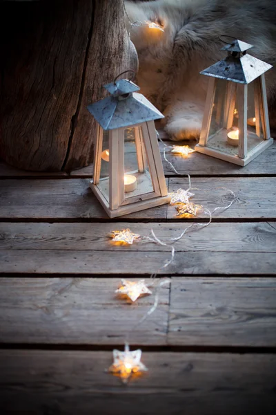 Porch decorated with lanterns — Stock Photo, Image