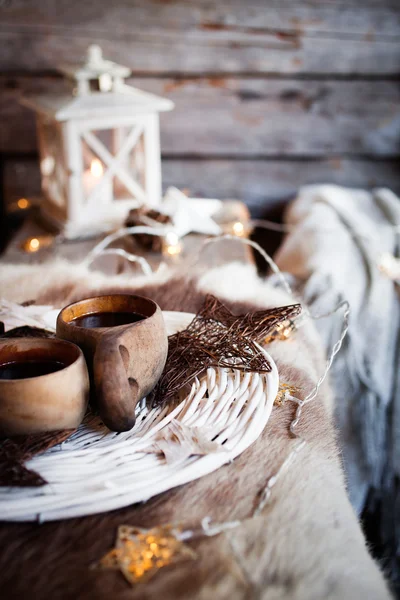 Finnish wooden cups — Stock Photo, Image