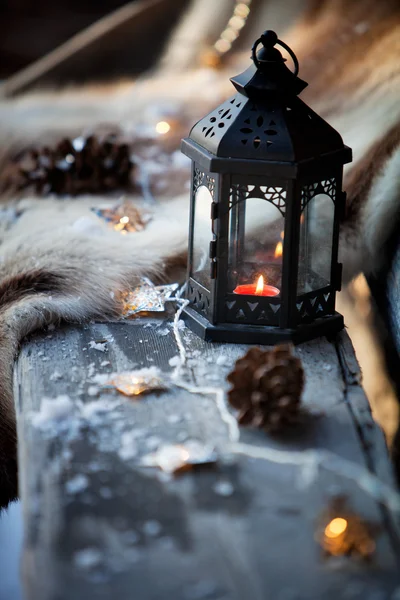 Porch decorated with lantern — Stock Photo, Image