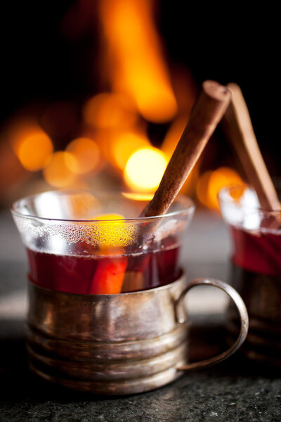 Wine with cinnamon sticks
