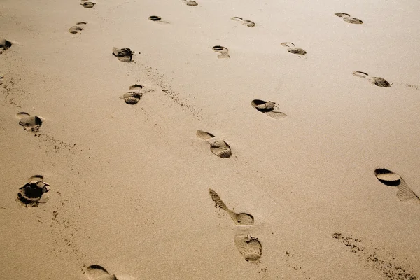 Human Footprints on sand, — Stock Photo, Image