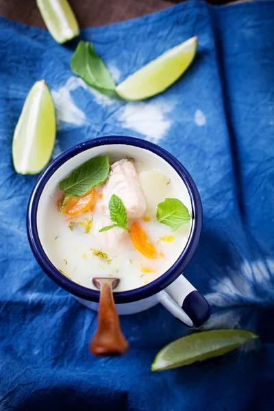 Finnish salmon soup — Stock Photo, Image