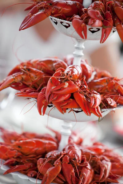 Fiesta con un montón de cangrejos de río — Foto de Stock